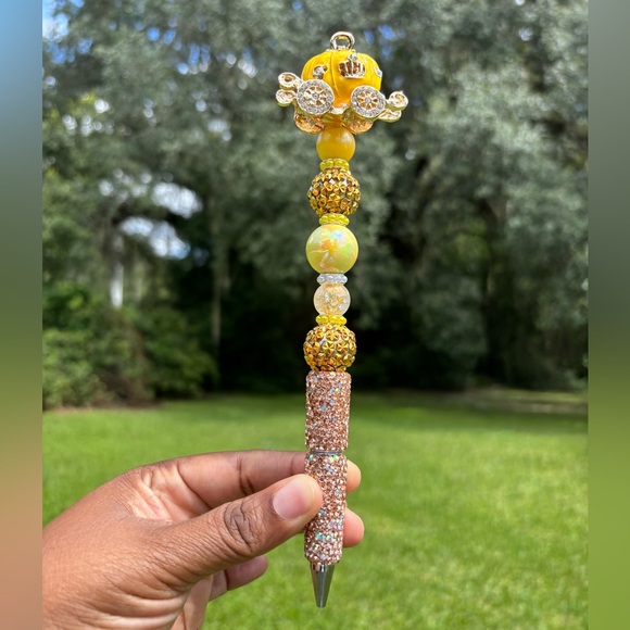 Yellow Pumpkin Carriage Custom Designed Pen - Picture 1 of 4